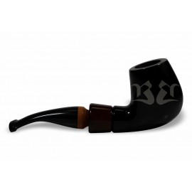 Cachimbo Bertoldi Anel Madeira Preto Curvo Permanente